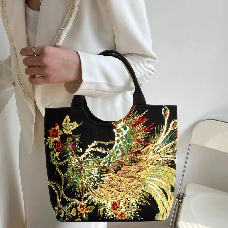 New Women's Shoulder Bag Embroidered Satchel Fashion Double Handle Purse Retro Style Handbag With Removable Strap For Female
New Women's Shoulder Bag Embroidered Satchel Fashion Double Handle Purse Retro Style Handbag With Removable Strap For Female
