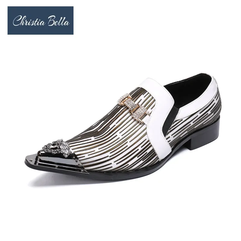 New Elegant Men Dress Shoes Metal Pointed Toe Man Stripe Genuine Leather Shoes Fashion Plus Size Business Party Formal Shoes
New Elegant Men Dress Shoes Metal Pointed Toe Man Stripe Genuine Leather Shoes Fashion Plus Size Business Party Formal Shoes