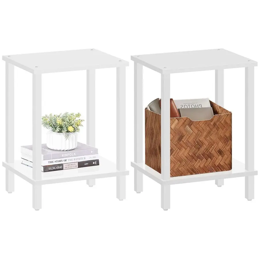 End Table, Set of 2, Side Table, Nightstand, 2Tier Storage Shelf, Sofa Table for Small Space, Living Room, Bed Room TB01BW035
End Table, Set of 2, Side Table, Nightstand, 2Tier Storage Shelf, Sofa Table for Small Space, Living Room, Bed Room TB01BW035