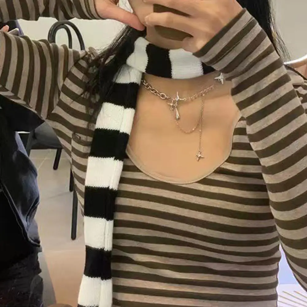 Длинные тонкие полосатые шарфы на шею, вязаный вогнутый декоративный шарф, полосатый узкий шарф, модный вязаный тонкий узкий шарф с лентой
Длинные тонкие полосатые шарфы на шею, вязаный вогнутый декоративный шарф, полосатый узкий шарф, модный вязаный тонкий узкий шарф с лентой