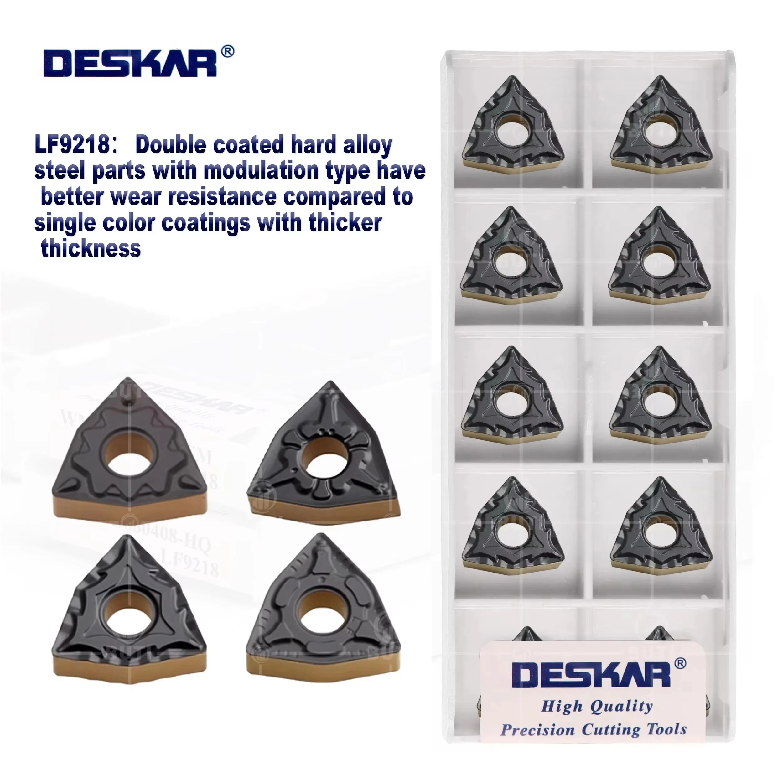 DESKAR 100% Original Cutting Tool WNMG080404 080408 080412 TM HQ CM LF9218 Numerical Control Lathe Carbide Inserts Turning Blade
DESKAR 100% Original Cutting Tool WNMG080404 080408 080412 TM HQ CM LF9218 Numerical Control Lathe Carbide Inserts Turning Blade