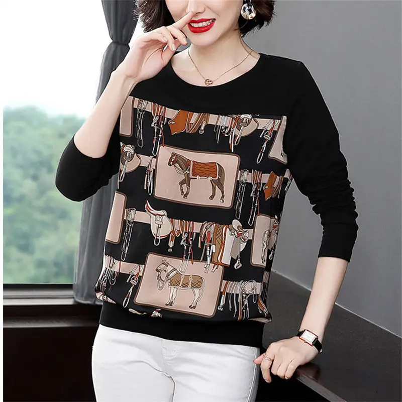 New Loose T-shirt Women's Long Sleeve O Neck Spring Autumn Bottoming Shirt Middle-aged Mother Top 5XL
New Loose T-shirt Women's Long Sleeve O Neck Spring Autumn Bottoming Shirt Middle-aged Mother Top 5XL