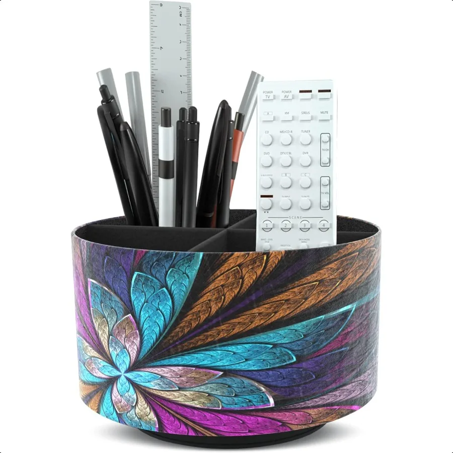 Round Leather Art Supply OrganizerRemote Control Holder 360 Degree Rotating MultiFunctional Pencil Holder 4 Compartments Deskto
Round Leather Art Supply OrganizerRemote Control Holder 360 Degree Rotating MultiFunctional Pencil Holder 4 Compartments Deskto