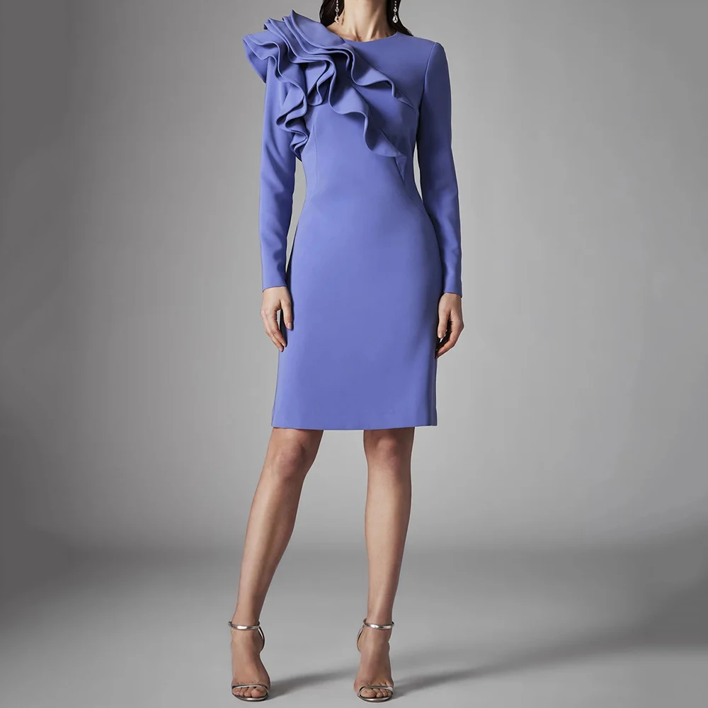 Women's Straight Cocktail Dresses Mini-length O-neck Full Sleeve Prom Gown Simple Fashion Tiered Ruched Casual Customized Gowns
Women's Straight Cocktail Dresses Mini-length O-neck Full Sleeve Prom Gown Simple Fashion Tiered Ruched Casual Customized Gowns