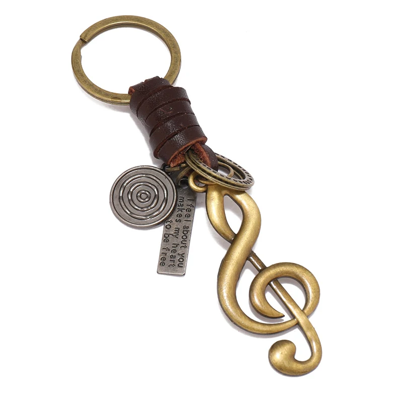 2024 Fashion Vintage Brown Genuine Leather Music Symbol Keychain Charm Handwork Alloy Accessories Men Key Chain
2024 Fashion Vintage Brown Genuine Leather Music Symbol Keychain Charm Handwork Alloy Accessories Men Key Chain