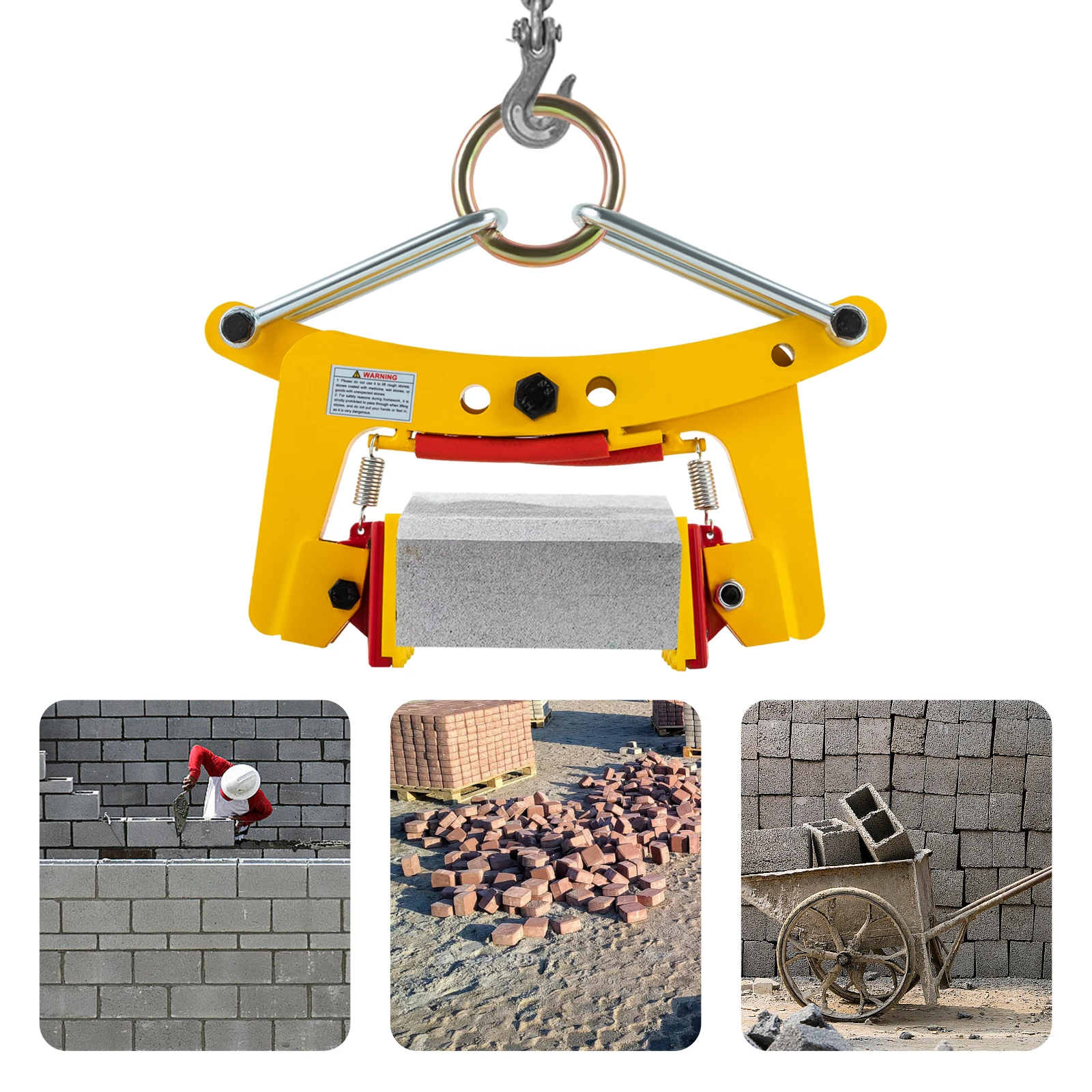 Stone Lifting Clamp, 617 lbs Heavy Duty Lifting Clamps with Rubber Pads & Adjustable Scissor Jaw 2.36-4.72 Inch for Flat Stone
Stone Lifting Clamp, 617 lbs Heavy Duty Lifting Clamps with Rubber Pads & Adjustable Scissor Jaw 2.36-4.72 Inch for Flat Stone