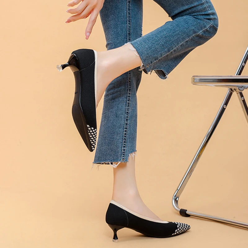 2024 Women Spring Autumn Pointed Thin Heels Knitted Fashionable Breathable Non-slip Professional Shoes Moccasins Mesh Ballet
2024 Women Spring Autumn Pointed Thin Heels Knitted Fashionable Breathable Non-slip Professional Shoes Moccasins Mesh Ballet