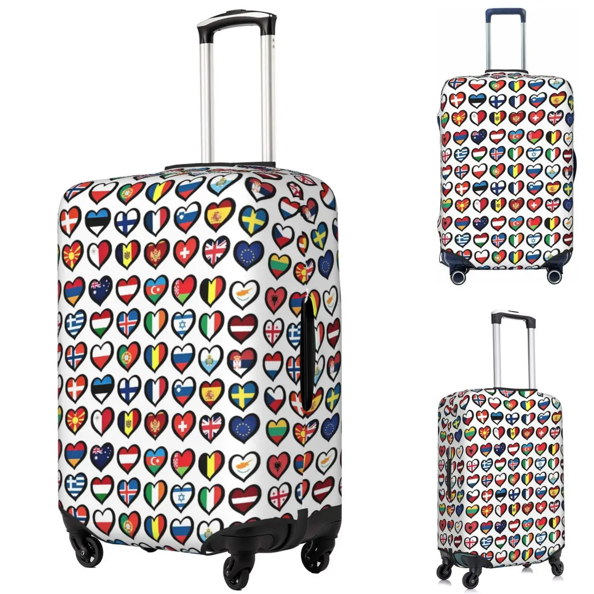 Eurovision Song Contest Flags Hearts ESC Suitcase Cover Protection Elastic Trip Luggage Protector Covers for 18-32 Inch
Eurovision Song Contest Flags Hearts ESC Suitcase Cover Protection Elastic Trip Luggage Protector Covers for 18-32 Inch