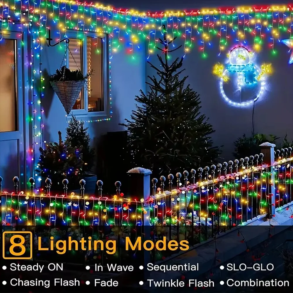 Curtain Fairy Lights 8 Modes LED Solar lcicle String Lights Outdoor Christmas Landscape Lights Party Garden Decoration Light
Curtain Fairy Lights 8 Modes LED Solar lcicle String Lights Outdoor Christmas Landscape Lights Party Garden Decoration Light