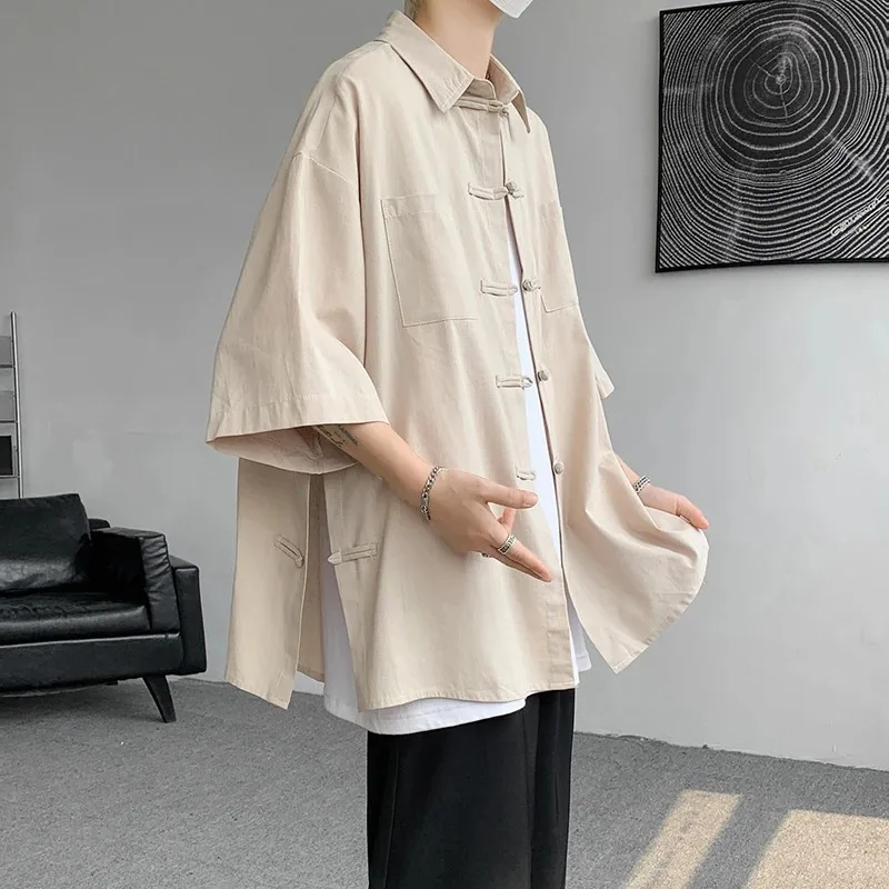 Summer Men's Linen Shirt Oversized Short Sleeve Tang Suit Top with Frog Buttons
Summer Men's Linen Shirt Oversized Short Sleeve Tang Suit Top with Frog Buttons