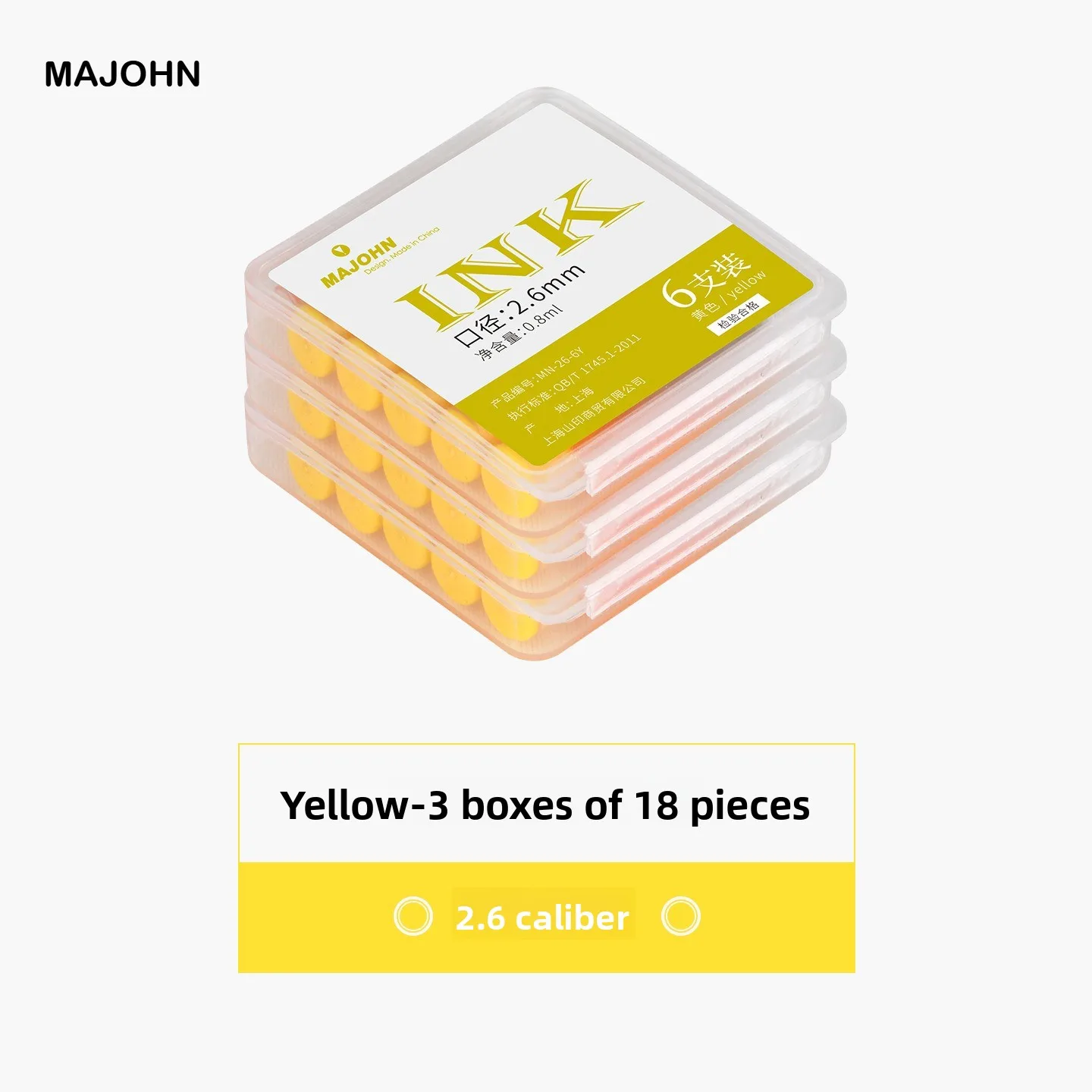 30/6 PCS Majohn 9 Colors 2.6/3.4mm Ink Cartridge 37mm Fountain Pen Ink Office School Supplies Stationery for JINHAO Hongdian
30/6 PCS Majohn 9 Colors 2.6/3.4mm Ink Cartridge 37mm Fountain Pen Ink Office School Supplies Stationery for JINHAO Hongdian