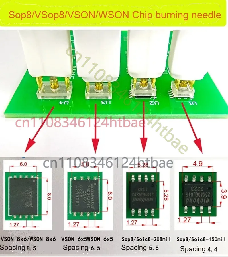Chip Programming Cable 4Pcs SOP8 W-SON Burn Probe for EEPROM Flash Chip Writing
Chip Programming Cable 4Pcs SOP8 W-SON Burn Probe for EEPROM Flash Chip Writing