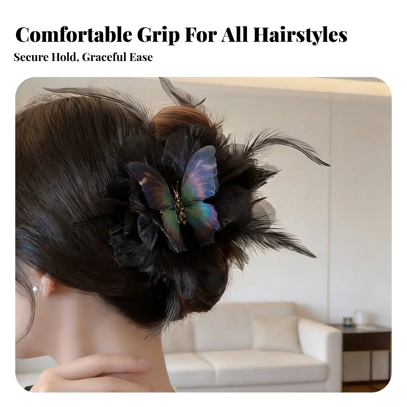 Floral-Wing Accessory Feather Hair Fastener Light Luxury Design Floral-Wing Accessory Hair Fastener Elegant Design Strong Hold
Floral-Wing Accessory Feather Hair Fastener Light Luxury Design Floral-Wing Accessory Hair Fastener Elegant Design Strong Hold