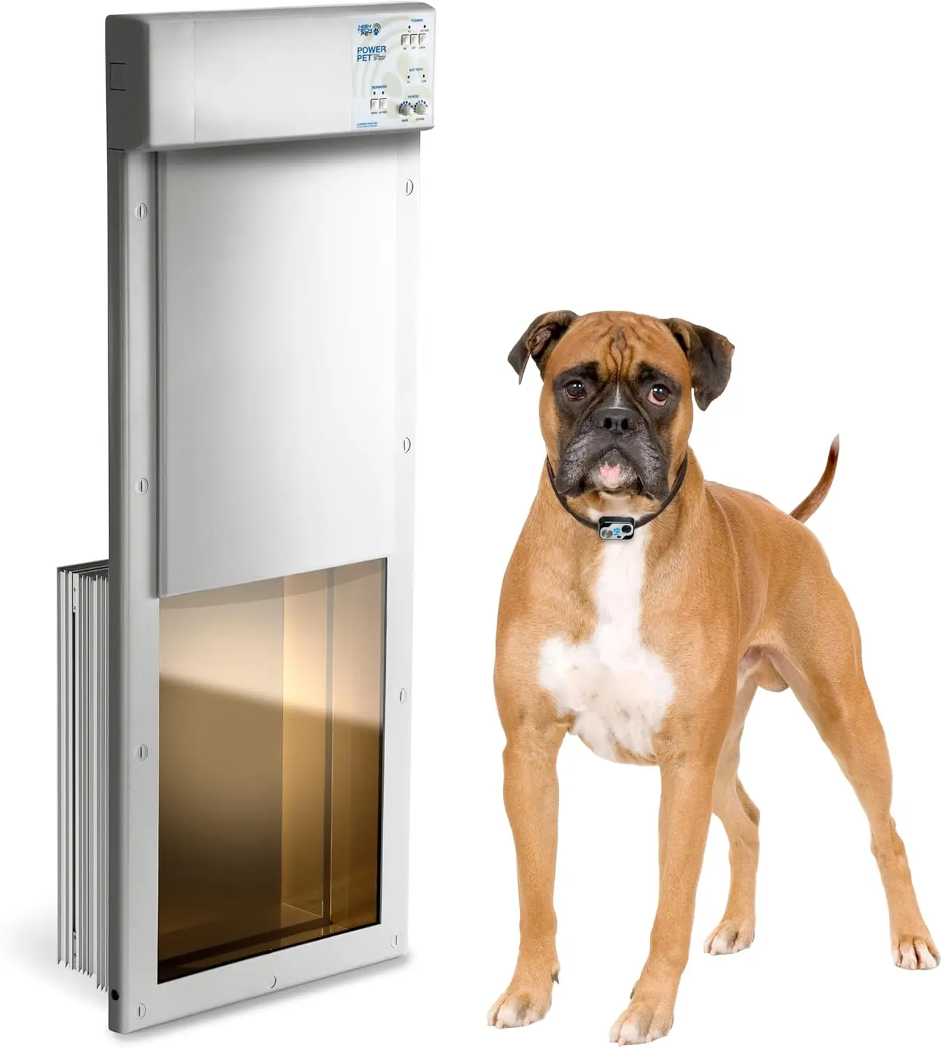 Power Pet Automatic Electronic Pet Door by High Tech Pet - Pet Operated Dog Door, High Security, Air Tight, for Large-Sized Dogs 30-100 lbs. (12 1/4" x 16" Pet Opening), Easy Door Install
Power Pet Automatic Electronic Pet Door by High Tech Pet - Pet Operated Dog Door, High Security, Air Tight, for Large-Sized Dogs 30-100 lbs. (12 1/4" x 16" Pet Opening), Easy Door Install