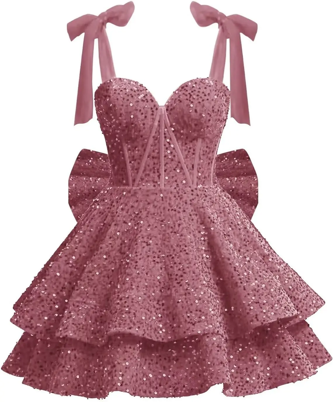 Sparkly Sequin Homecoming Dresses with Bow 2025 A Line Short Corset Formal Cocktail Gown Above Knee , Mini Prom Dresses
Sparkly Sequin Homecoming Dresses with Bow 2025 A Line Short Corset Formal Cocktail Gown Above Knee , Mini Prom Dresses