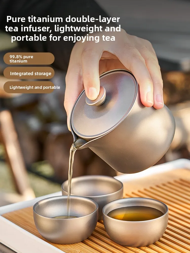 Portable Pure Titanium Travel Tea Set Camping Outdoor 180ml Quick Guest Cup One Pot Two Cups Kung Fu Tea Utensils Kit
Portable Pure Titanium Travel Tea Set Camping Outdoor 180ml Quick Guest Cup One Pot Two Cups Kung Fu Tea Utensils Kit