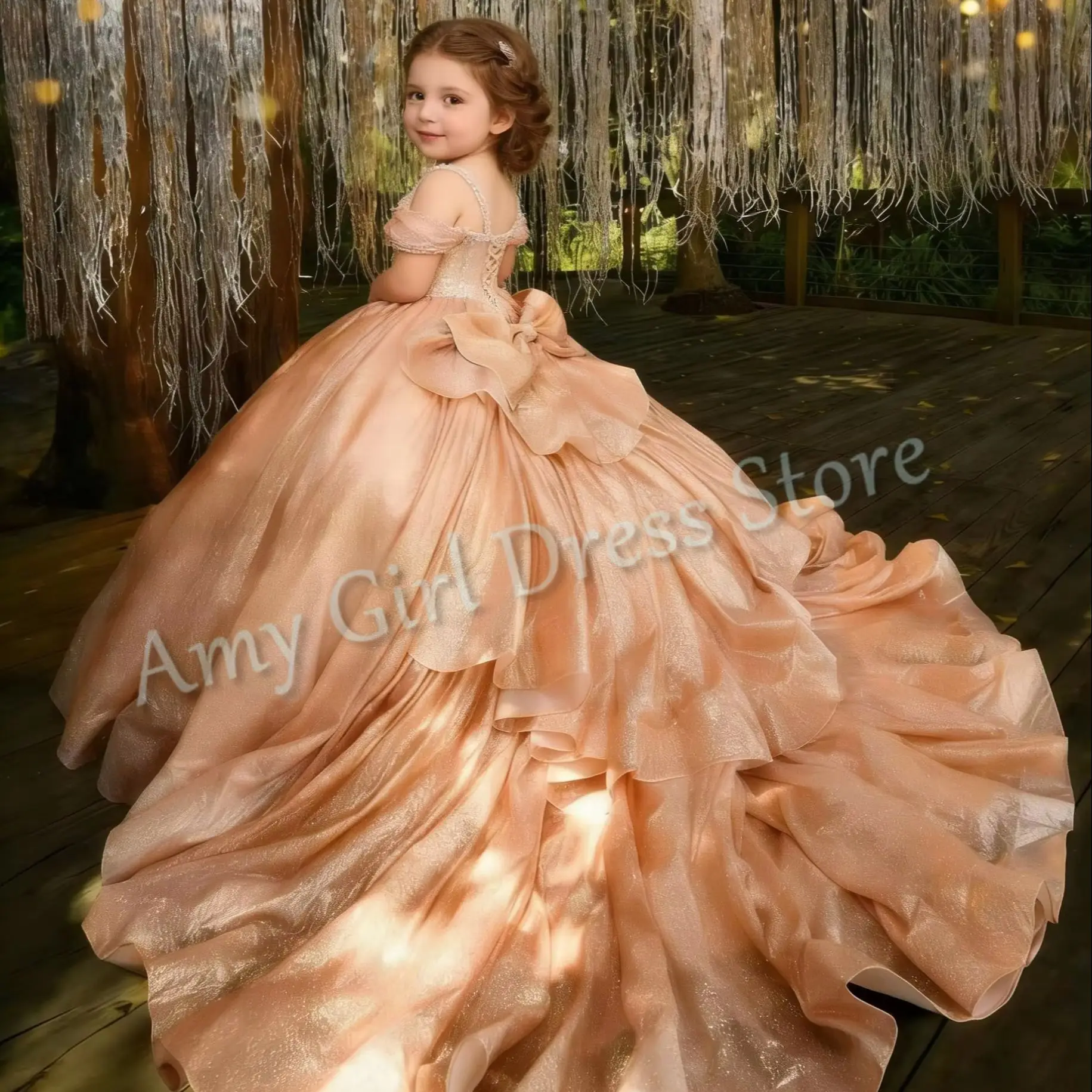 Elegant Flower Girl Dress For Wedding Glitter Tulle Tiered Floor Length Princess Pageant First Communion Prom Gown Customized
Elegant Flower Girl Dress For Wedding Glitter Tulle Tiered Floor Length Princess Pageant First Communion Prom Gown Customized