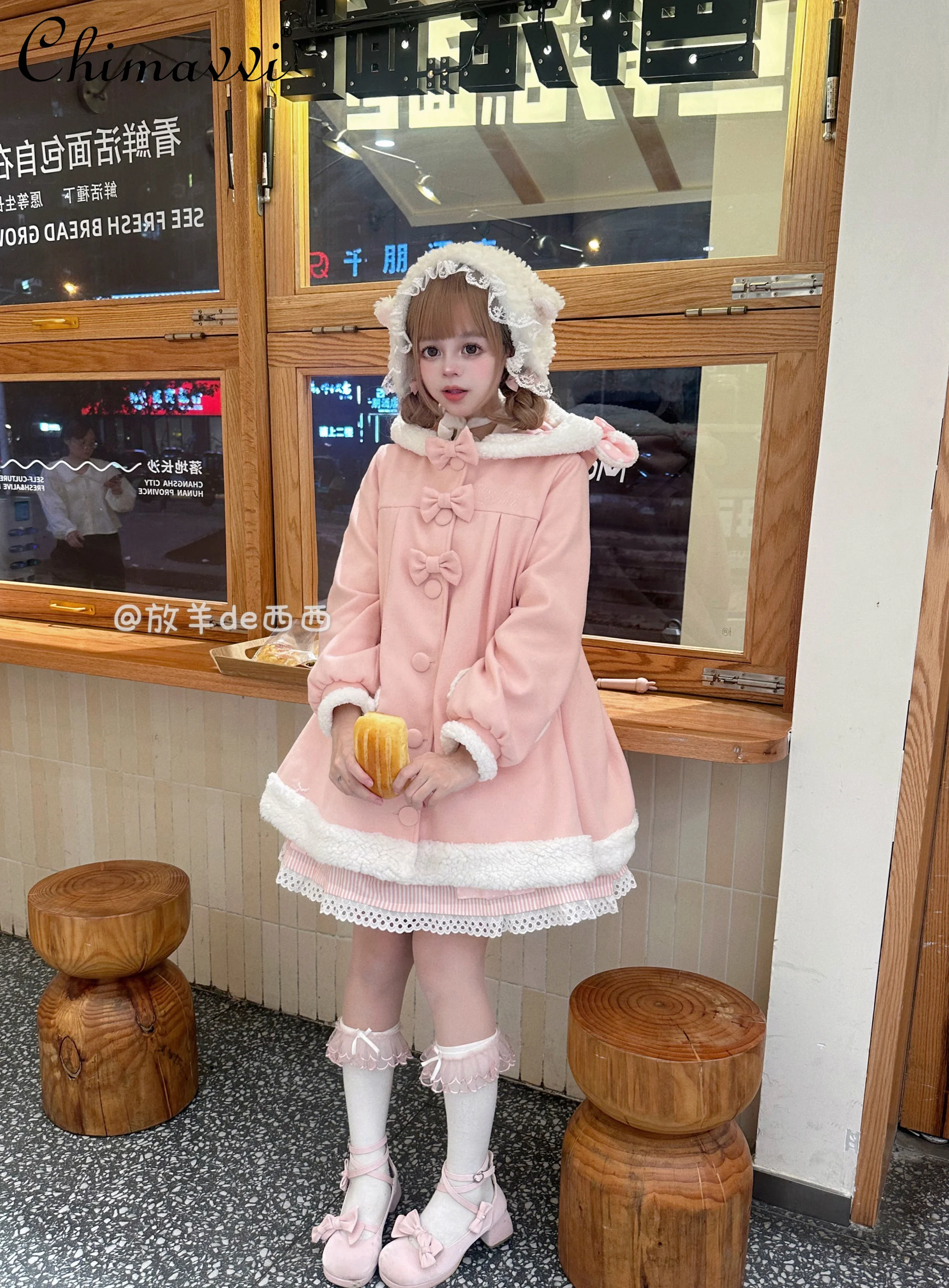 Original Woolen Rabbit Ear Soft Girl Coat Autumn and Winter New Sweet Girl Cute Bow Mid-Length Warm Lolita Jackets Women
Original Woolen Rabbit Ear Soft Girl Coat Autumn and Winter New Sweet Girl Cute Bow Mid-Length Warm Lolita Jackets Women