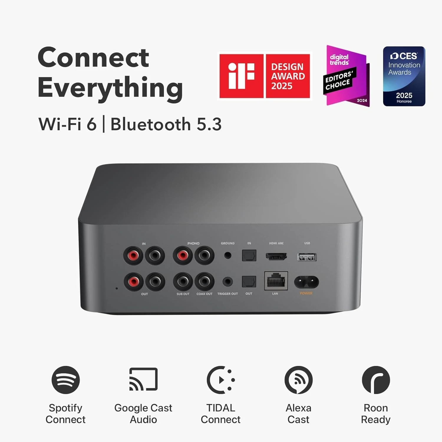 Digital Preamp | 3.5" Touchscreen, Compatible with Google Cast & Alexa, Stream Spotify, Amazon Music, Tidal & More | HDMI ARC
Digital Preamp | 3.5" Touchscreen, Compatible with Google Cast & Alexa, Stream Spotify, Amazon Music, Tidal & More | HDMI ARC