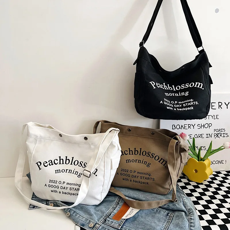 Letter Canvas Bag Women's New Fashion Tote Bag Students Class Large Capacity Crossbody Bag Fresh and Sweet
Letter Canvas Bag Women's New Fashion Tote Bag Students Class Large Capacity Crossbody Bag Fresh and Sweet