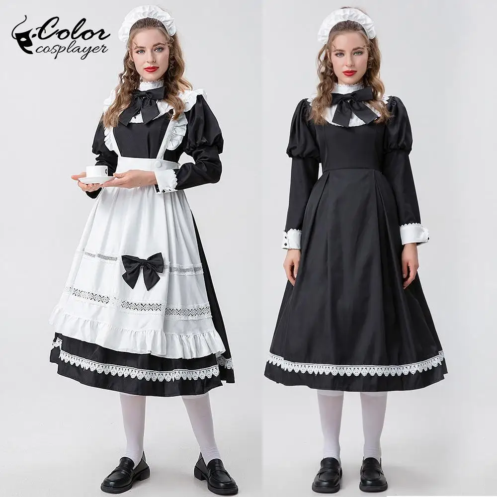 Color Cosplayer Medieval Dress Black Miad Cosplay Costume Long Sleeved Gown Nun Coffee Servant Dress Carnival Party Clothing
Color Cosplayer Medieval Dress Black Miad Cosplay Costume Long Sleeved Gown Nun Coffee Servant Dress Carnival Party Clothing