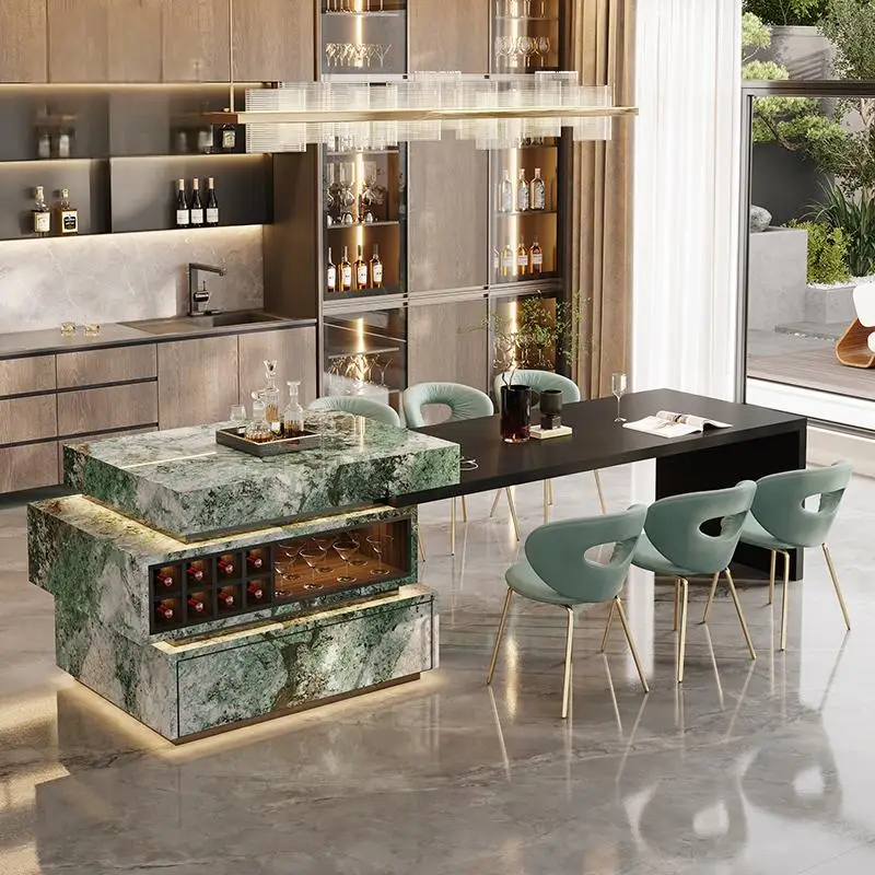 Extendable Turquoise Marble Kitchen Island - Custom Luxury Stone Dining Table & Peninsula Countertop for Open-Concept Kitchen
Extendable Turquoise Marble Kitchen Island - Custom Luxury Stone Dining Table & Peninsula Countertop for Open-Concept Kitchen