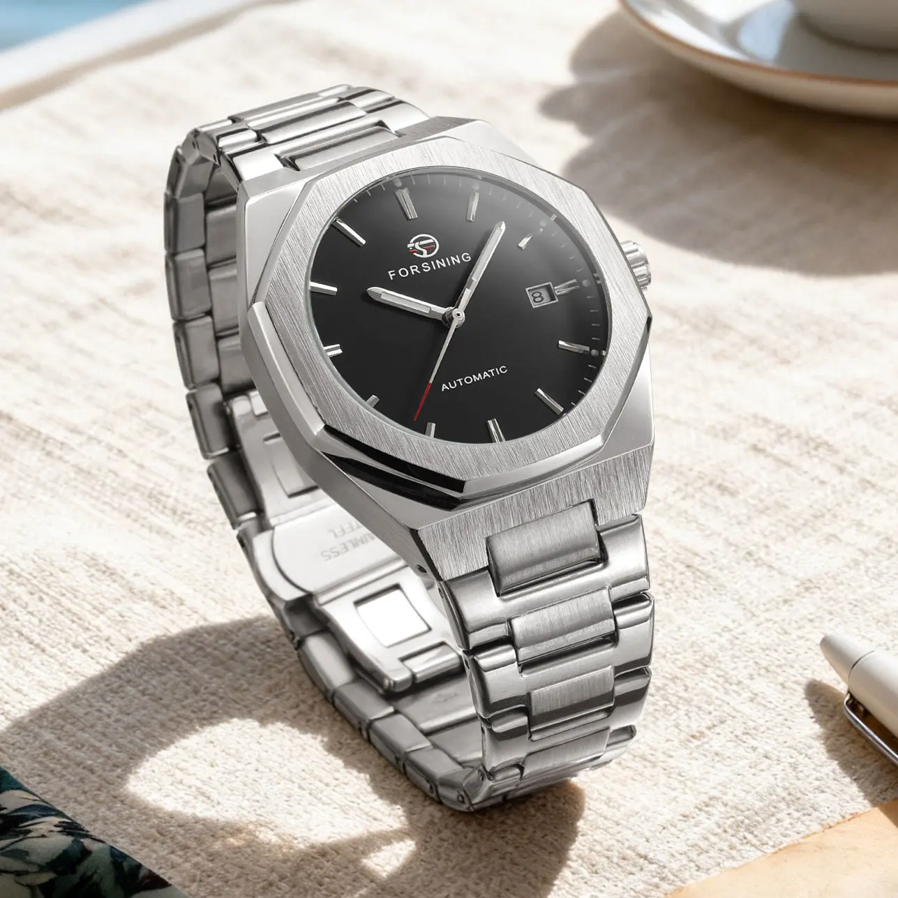 FORSINING Original Factory Elegant Man Wrist Watches Stainless Steel Strip Date Automatic Movement Clockwork Waterproof Luminous
FORSINING Original Factory Elegant Man Wrist Watches Stainless Steel Strip Date Automatic Movement Clockwork Waterproof Luminous