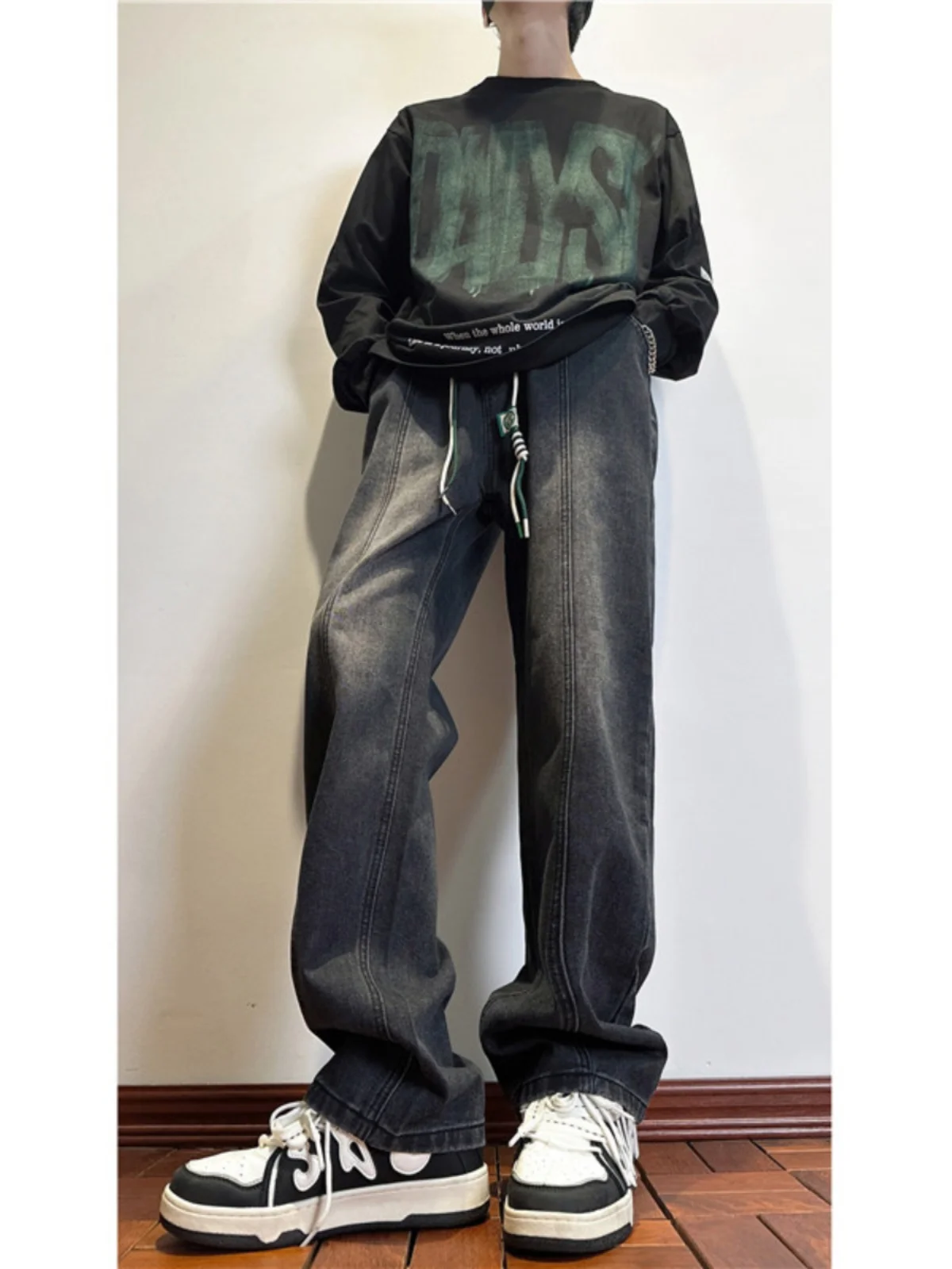 aduated ey Bla Dstring Waist Jeans Men's Spring Autumn American Retro Elastic Waist Loose Straight Leg Pants
aduated ey Bla Dstring Waist Jeans Men's Spring Autumn American Retro Elastic Waist Loose Straight Leg Pants