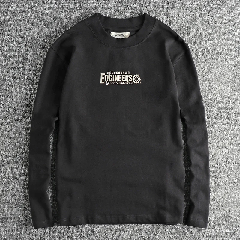 Autumn New American Retro 250G Long Sleeve O-neck Letter Printed T-shirt Men's Simple 100% Cotton Washed Loose Youth Casual Tops
Autumn New American Retro 250G Long Sleeve O-neck Letter Printed T-shirt Men's Simple 100% Cotton Washed Loose Youth Casual Tops