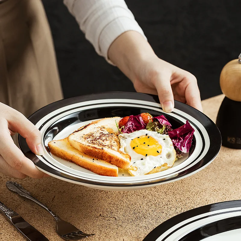 Luxury Black White Ceramic Plate High End Restaurant Dishware Creative Home Dining Tableware
Luxury Black White Ceramic Plate High End Restaurant Dishware Creative Home Dining Tableware
