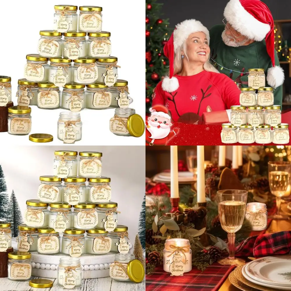 Set of 20 Natural Soy Wax Scented Candle Jars - Christmas Stocking Stuffers & Home Party Favors (Snowman, Elk)
Set of 20 Natural Soy Wax Scented Candle Jars - Christmas Stocking Stuffers & Home Party Favors (Snowman, Elk)