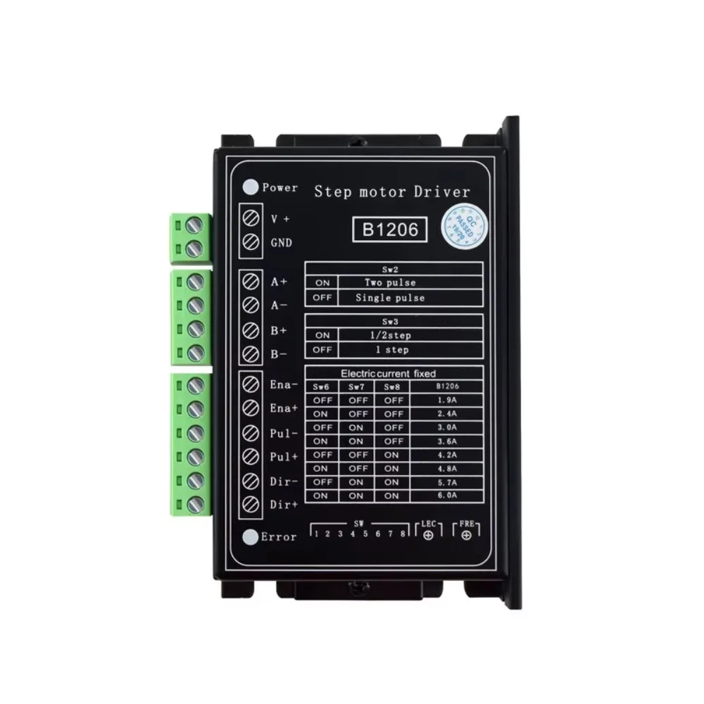Controlador motor paso a paso bifásico B1206 Control medio paso Voltaje suministro 120 V Corriente trabajo 6A para control
Controlador motor paso a paso bifásico B1206 Control medio paso Voltaje suministro 120 V Corriente trabajo 6A para control