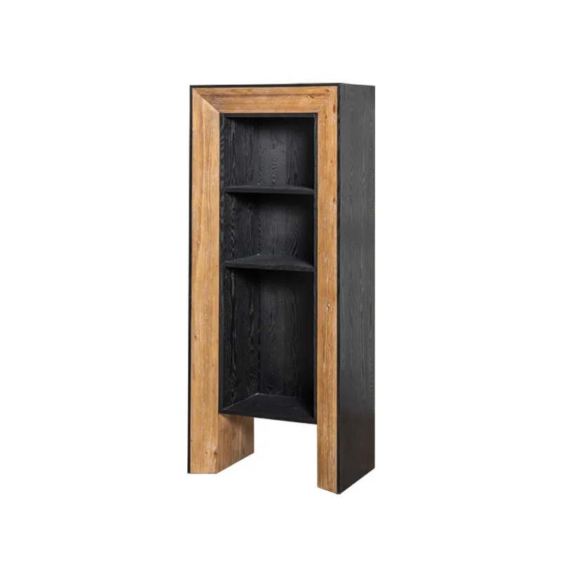 American antique floor-to-ceiling shelves, simple red wine display , wabi sandy wind solid wood study storage shelves
American antique floor-to-ceiling shelves, simple red wine display , wabi sandy wind solid wood study storage shelves
