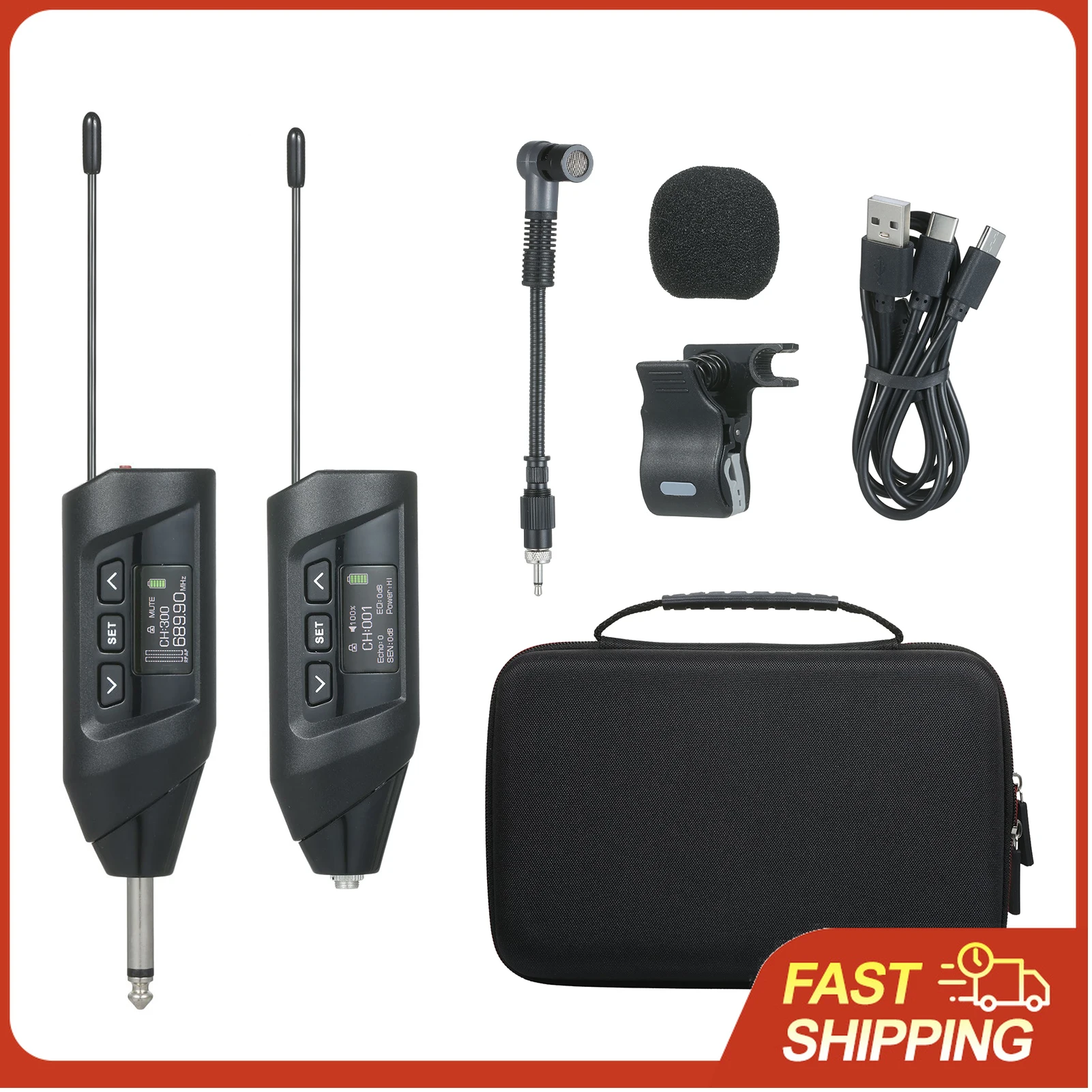 Baomic TR15 Professional UHF Wireless Microphone System Receiver&Transmitter 16 Channels for Sax Saxophone Instruments Accessory
Baomic TR15 Professional UHF Wireless Microphone System Receiver&Transmitter 16 Channels for Sax Saxophone Instruments Accessory