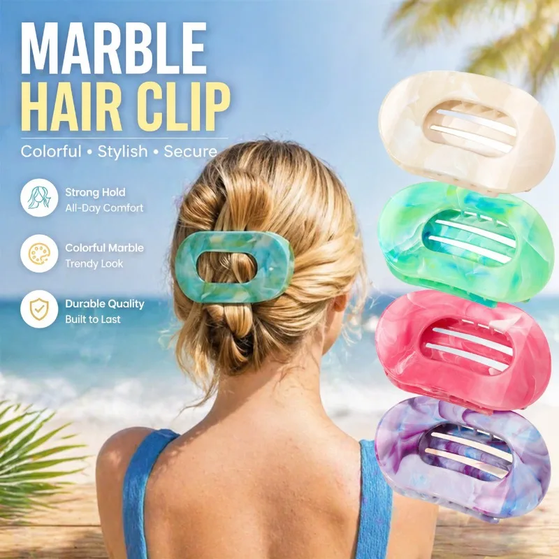 Colorful Marble Flat Round Hair Claw Elegant Textured Design Ladies Back Head Updo Styling Fashionable Large Hair Clips
Colorful Marble Flat Round Hair Claw Elegant Textured Design Ladies Back Head Updo Styling Fashionable Large Hair Clips