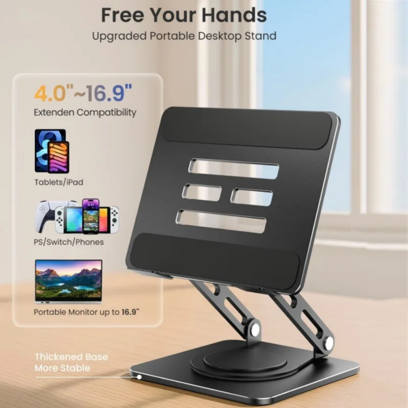 New Tablet Computer Stand 360° Rotation Desktop for IPad Portable Monitors Learning Machines Holder Aluminum Alloy Laptop Stand
New Tablet Computer Stand 360° Rotation Desktop for IPad Portable Monitors Learning Machines Holder Aluminum Alloy Laptop Stand