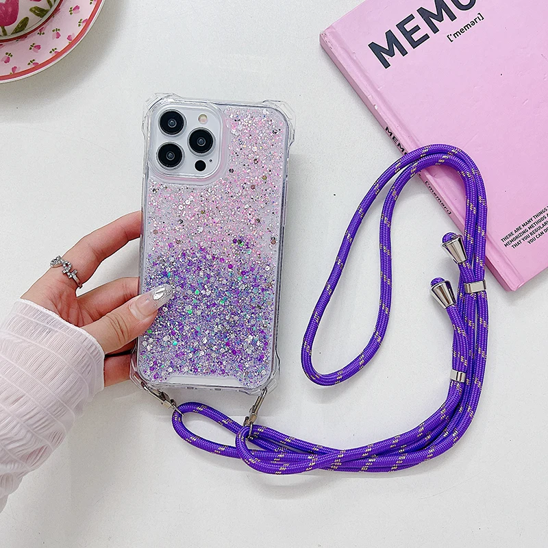 Luxury Bling Glitter Lanyard Silicone Phone Case For iPhone 16 15 14 13 12 11 Pro Max Ultra-thin Cute Necklace Rope Cover
Luxury Bling Glitter Lanyard Silicone Phone Case For iPhone 16 15 14 13 12 11 Pro Max Ultra-thin Cute Necklace Rope Cover