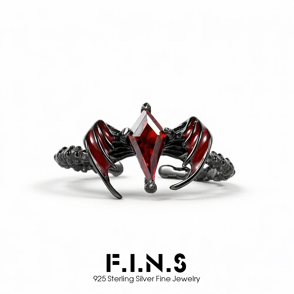 F.I.N.S Original S925 Sterling Silver Dragon Wing Ring Punk Dark Black Red Zircon Open Adjustable Index Mid Finger Fine Jewelry
F.I.N.S Original S925 Sterling Silver Dragon Wing Ring Punk Dark Black Red Zircon Open Adjustable Index Mid Finger Fine Jewelry