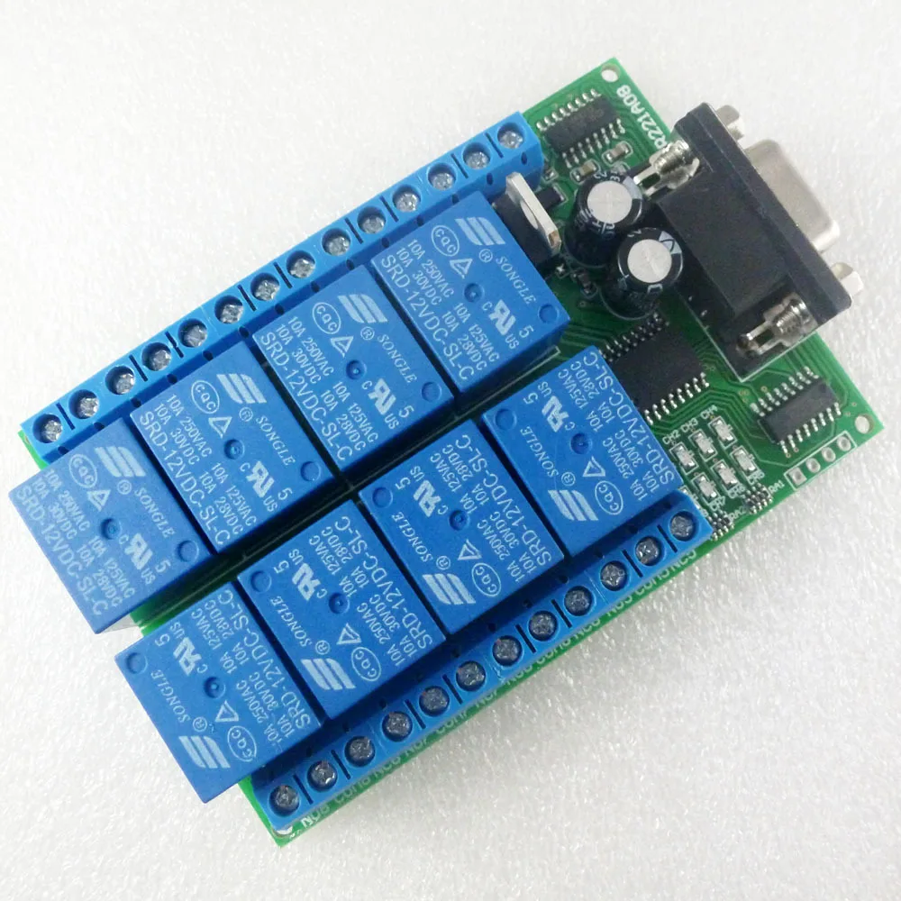 8 Channel DC 12V RS232 Relay Board PC USB UART DB9 Remote Control Switch for PLC Smart Home Garage Door Car Alarm Farm Motor
8 Channel DC 12V RS232 Relay Board PC USB UART DB9 Remote Control Switch for PLC Smart Home Garage Door Car Alarm Farm Motor