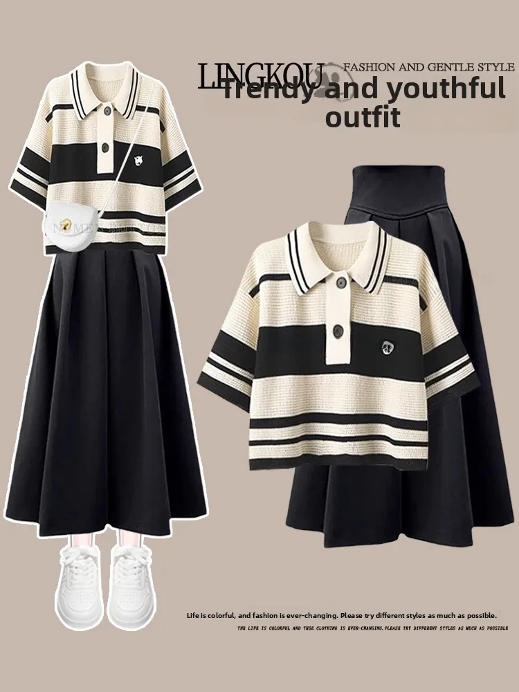 Summer Fashion Women's A-Line Skirt Set plus Size Cute Meat Covering Young-looking Two-piece Suit Short Sleeve T-shirt
Summer Fashion Women's A-Line Skirt Set plus Size Cute Meat Covering Young-looking Two-piece Suit Short Sleeve T-shirt