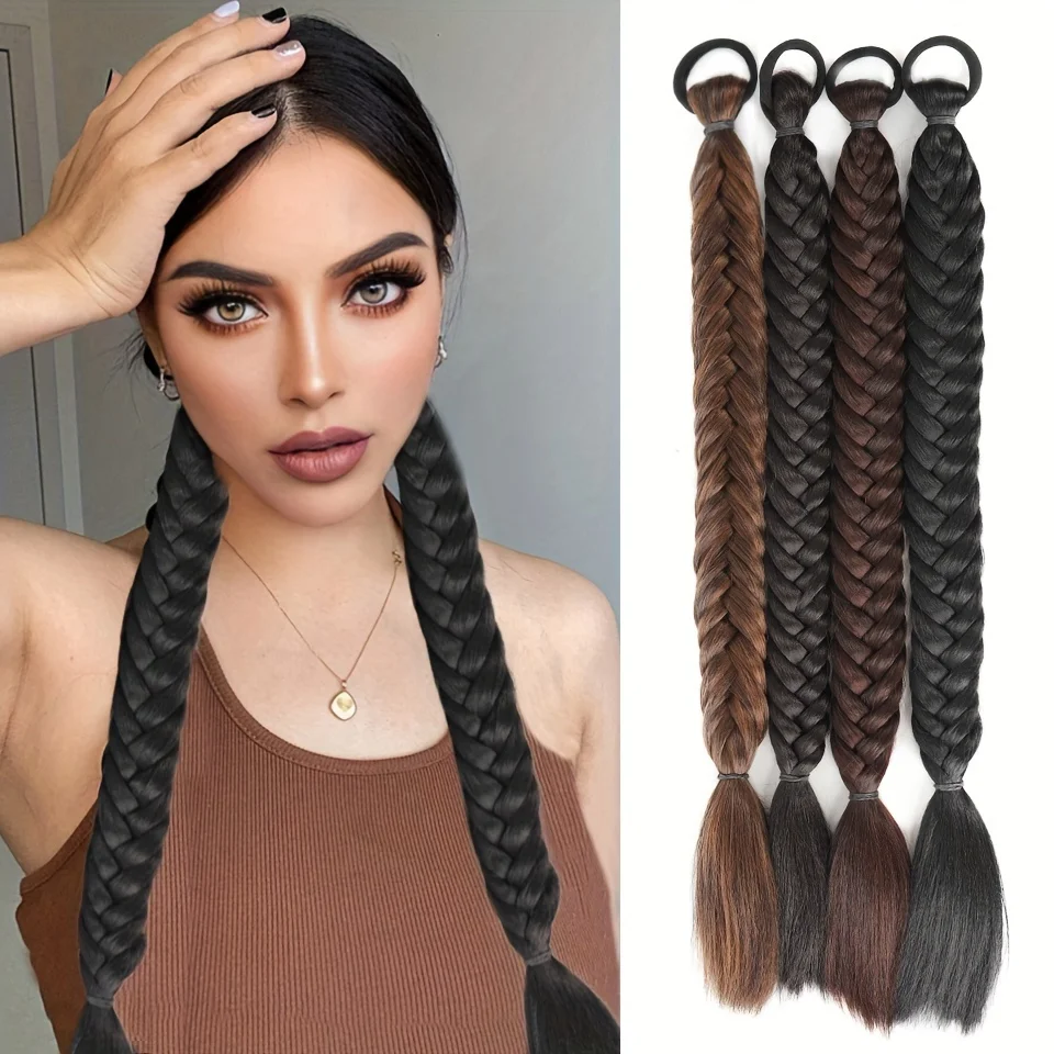 Synthetic Braided Ponytail Exytensions 18inch Long Braided Hair Pigtails with Elastic Rubber Band for Women Daily Party Use
Synthetic Braided Ponytail Exytensions 18inch Long Braided Hair Pigtails with Elastic Rubber Band for Women Daily Party Use
