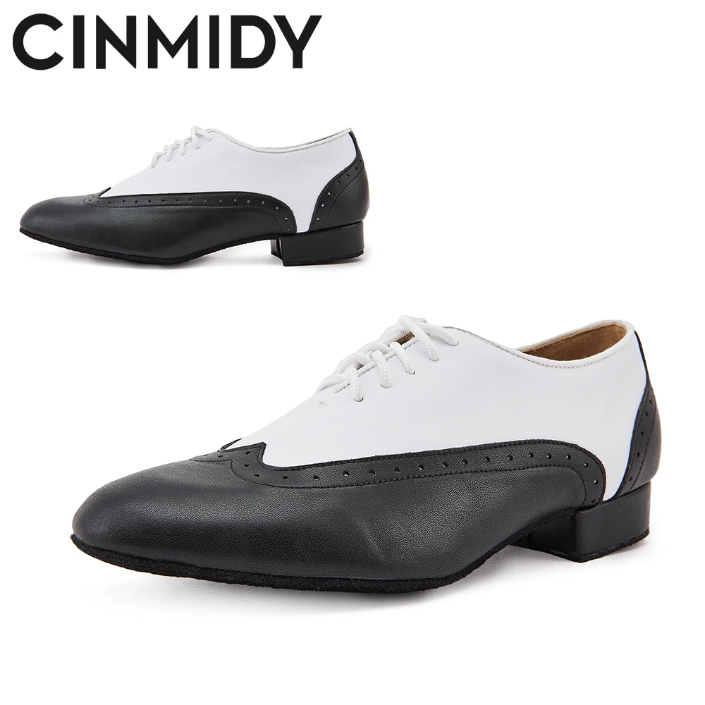 CINMIDY Leather Ballroom Latin Dance Shoes White Men's Modern Standard Dance Shoes Indoor Party Shoes 2.5cm Square Heel
CINMIDY Leather Ballroom Latin Dance Shoes White Men's Modern Standard Dance Shoes Indoor Party Shoes 2.5cm Square Heel