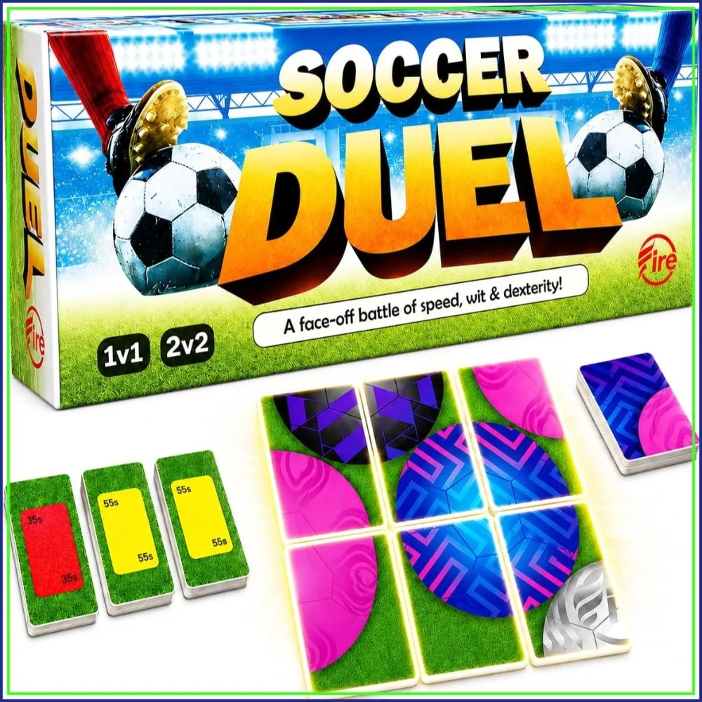 Soccer Duel Tile Game – Fast-Paced Real-Time 1v1 Soccer Strategy Game | Head-to-Head Family Game | Screen-Free Travel Game
Soccer Duel Tile Game – Fast-Paced Real-Time 1v1 Soccer Strategy Game | Head-to-Head Family Game | Screen-Free Travel Game