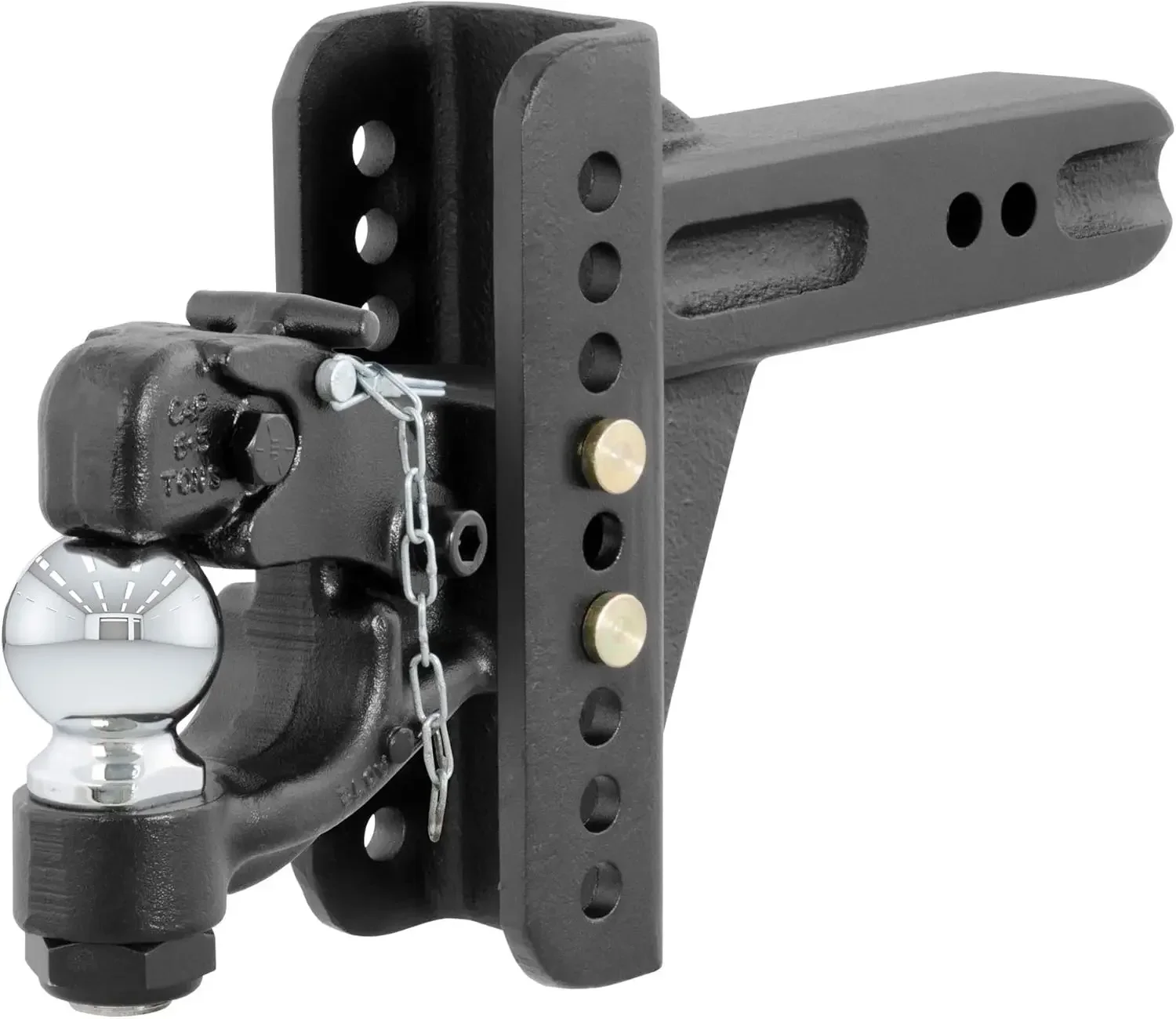 Adjustable Pintle Hitch Combination, 2-1/2-Inch Receiver, 6-Inch Drop, 2-5/16-Inch Ball, 20,000 lbs, CARBIDE BLACK PO
Adjustable Pintle Hitch Combination, 2-1/2-Inch Receiver, 6-Inch Drop, 2-5/16-Inch Ball, 20,000 lbs, CARBIDE BLACK PO