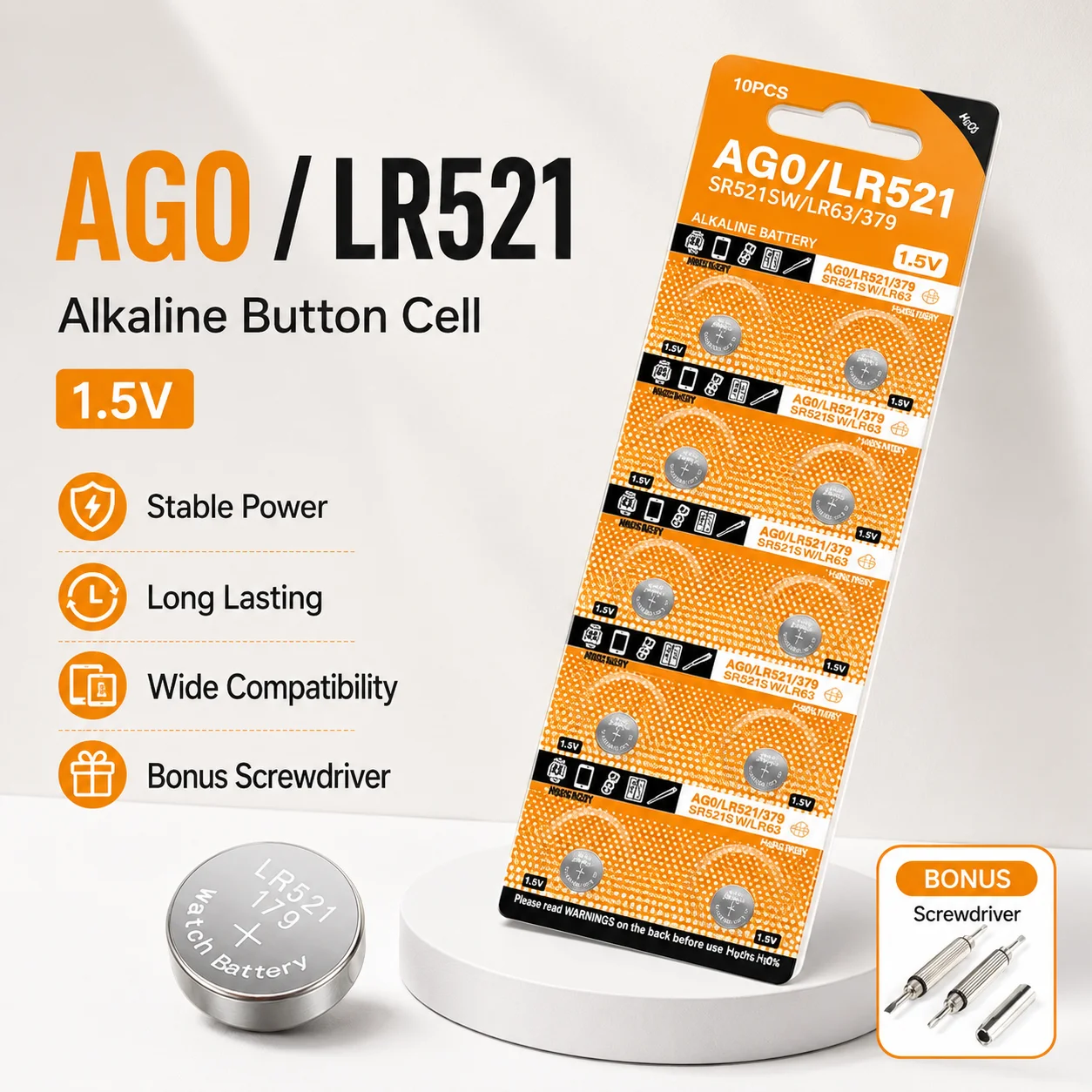 Silver Oxide 1.55V Coin Cell LR521 AG0 SR521SW 379 Series Battery For Wrist Watch Electronics
Silver Oxide 1.55V Coin Cell LR521 AG0 SR521SW 379 Series Battery For Wrist Watch Electronics