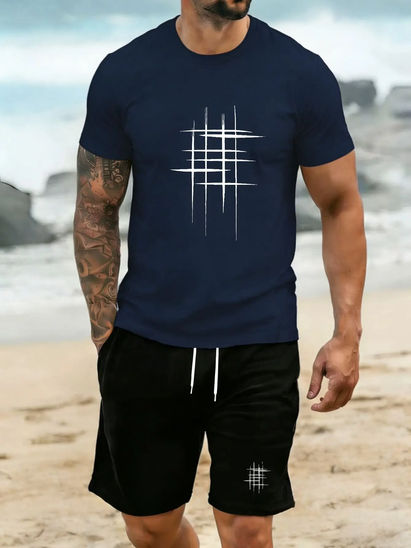 2026 Summer Casual Beach Men's Suit Breathable Quick-drying Vacation T-shirt Shorts 2-piece Set Drawstring Side Pocket Shorts
2026 Summer Casual Beach Men's Suit Breathable Quick-drying Vacation T-shirt Shorts 2-piece Set Drawstring Side Pocket Shorts