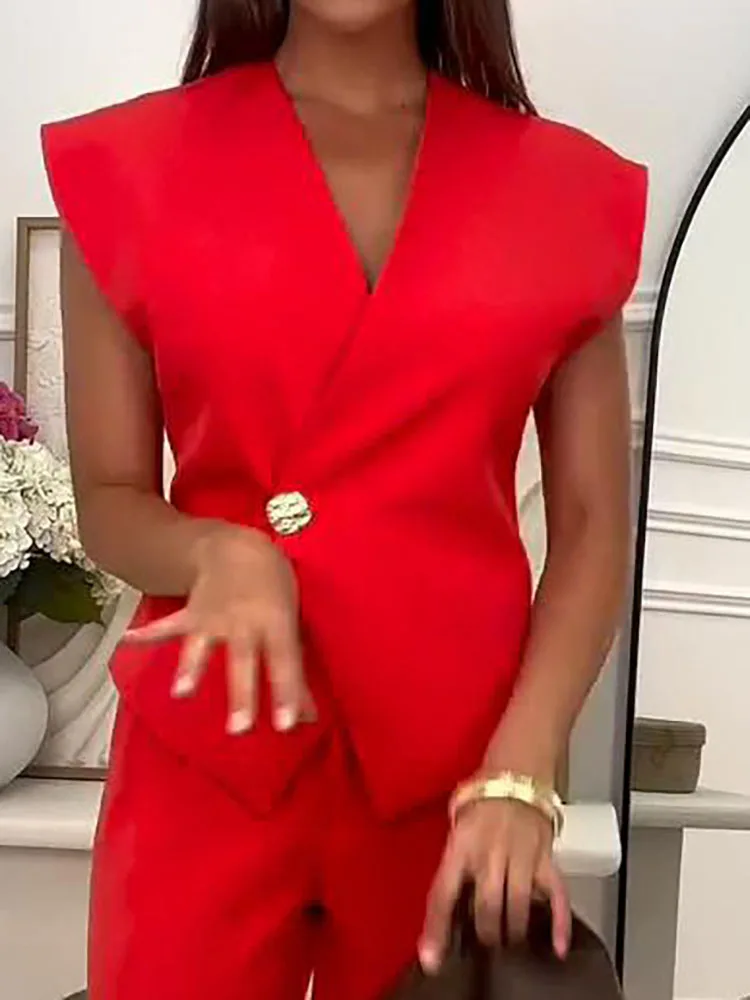 Новые летние однотонные тонкие комплекты для поездок на работу, элегантные женские повседневные комплекты из двух предметов, модный жилет на одной пуговице, нерегулярный жилет + широкие брюки
Новые летние однотонные тонкие комплекты для поездок на работу, элегантные женские повседневные комплекты из двух предметов, модный жилет на одной пуговице, нерегулярный жилет + широкие брюки