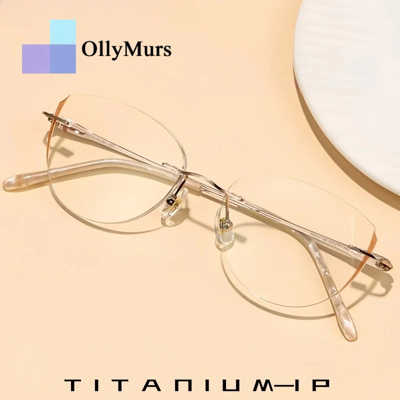 Модные женские очки OLLYMURS без оправы «кошачий глаз», ультралегкие, из титанового сплава, стильная оправа для оптических линз 68002-88
Модные женские очки OLLYMURS без оправы «кошачий глаз», ультралегкие, из титанового сплава, стильная оправа для оптических линз 68002-88