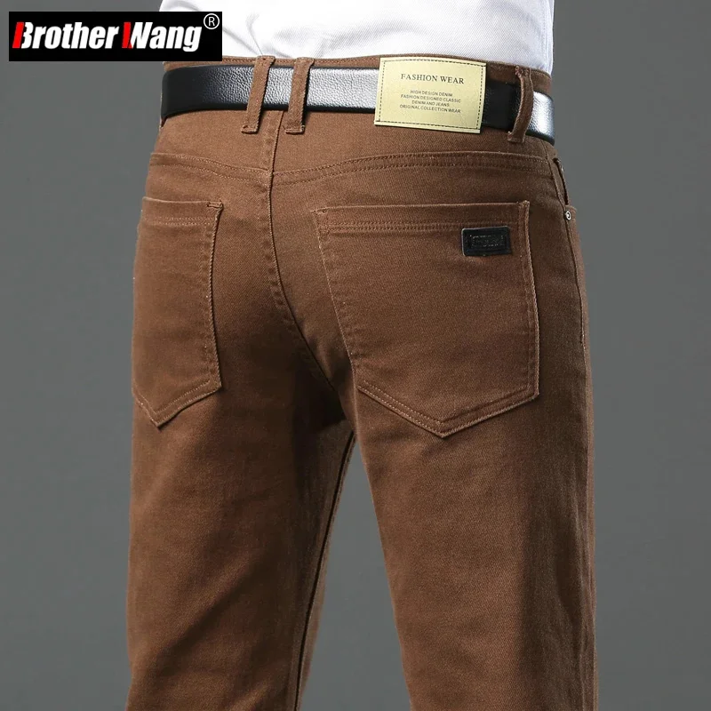 Style Classic 3 Colors Autumn Men's Slim Brown Jeans High Quality Business Casual Stretch Denim Pants Male Brand Trousers
Style Classic 3 Colors Autumn Men's Slim Brown Jeans High Quality Business Casual Stretch Denim Pants Male Brand Trousers