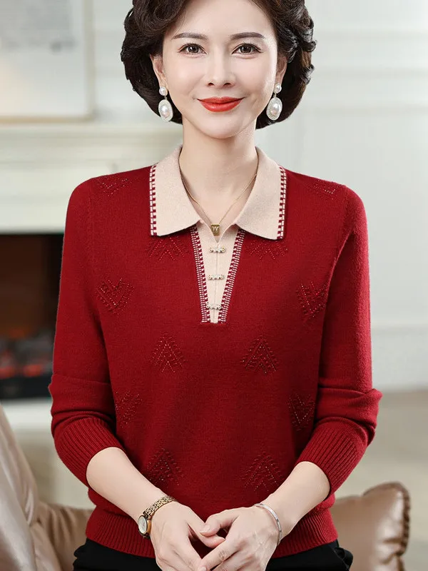 Fashionable Knitted Long Sleeve Neck Base Shirt for Middle-Aged And Elderly Women Wedding Banquet Evening Gown
Fashionable Knitted Long Sleeve Neck Base Shirt for Middle-Aged And Elderly Women Wedding Banquet Evening Gown